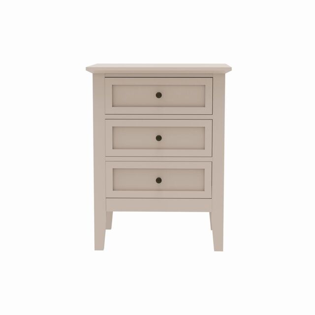 Melody Maison 3 Drawer Bedside Table - Rowley Pale Cream Range - image 1