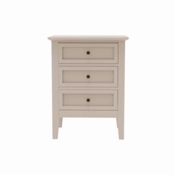 3 Drawer Bedside Table - Rowley Pale Cream Range