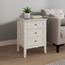Melody Maison 3 Drawer Bedside Table - Rowley Pale Cream Range - thumbnail 6