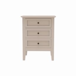 Melody Maison 3 Drawer Bedside Table - Rowley Pale Cream Range - thumbnail 1