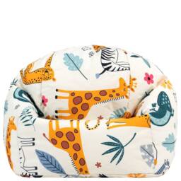 icon Kids Printed Safari Childrens Bean Bag Armchair in Light Blue - Size: Medium - thumbnail 4