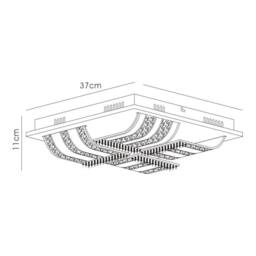 Netlighting Charis Flush Ceiling Large 4 Light Polished Chrome Glass Crystal in Grey - thumbnail 3