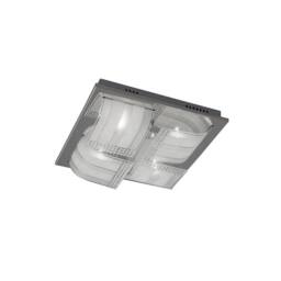 Netlighting Charis Flush Ceiling Large 4 Light Polished Chrome Glass Crystal in Grey