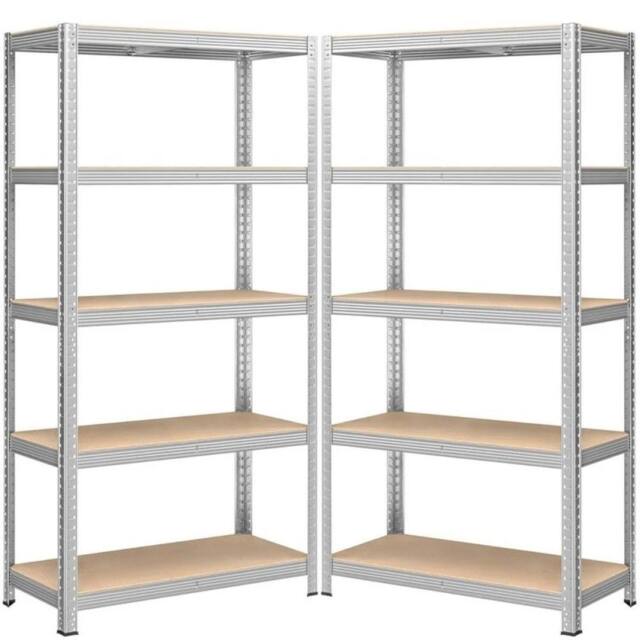 Kelvenix 5 Tier Racking Shelf Heavy Duty Garage Shelving in Silver - Size: 10000mm x 520mm - image 1
