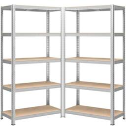 Kelvenix 5 Tier Racking Shelf Heavy Duty Garage Shelving in Silver - Size: 10000mm x 520mm - thumbnail 1