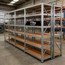 Kelvenix 5 Tier Racking Shelf Heavy Duty Garage Shelving in Silver - Size: 10000mm x 520mm - thumbnail 3