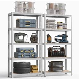 Kelvenix 5 Tier Racking Shelf Heavy Duty Garage Shelving in Silver - Size: 10000mm x 520mm - thumbnail 4