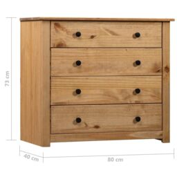 Berkfield Home Side Cabinet 80x40x73 cm Pine Panama Range in Brown - Size: 80 x 40 x 73 cm - thumbnail 6