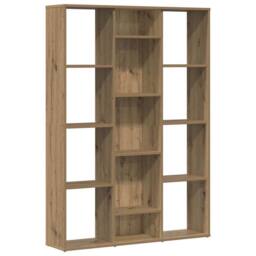 Berkfield Home Room Divider/Book Cabinet Artisan Oak 100x24x140 cm Engineered Wood in Brown - Size: 100 x 24 x 140 cm - thumbnail 1