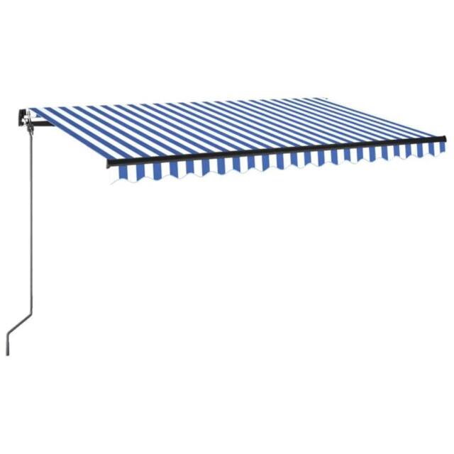 Berkfield Home Manual Retractable Awning 400x350 cm Blue & White - image 1