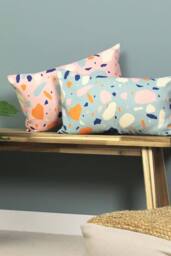 Furn Terra Abstract Print Cushion in Aqua - thumbnail 5