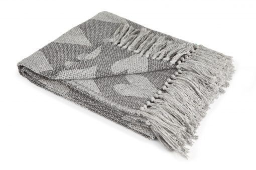 New Edge Blinds Love Collection Cotton Throw in Grey - Size: 127 cm x 152 cm - image 1