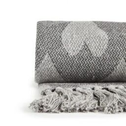 New Edge Blinds Love Collection Cotton Throw in Grey - Size: 127 cm x 152 cm - thumbnail 4