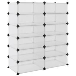 Berkfield Home Shoe Rack Transparent 94.5x36.5x106 cm PP in Clear - thumbnail 5