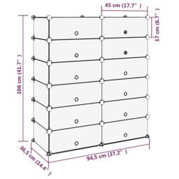 Berkfield Home Shoe Rack Transparent 94.5x36.5x106 cm PP in Clear - thumbnail 8