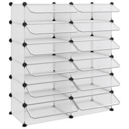 Berkfield Home Shoe Rack Transparent 94.5x36.5x106 cm PP in Clear - thumbnail 6