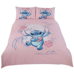Lilo & Stitch Aloha Duvet Cover Set in Dusty Pink - Size: Single - thumbnail 1