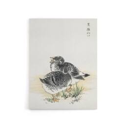 "Artery8 Black Brant Geese Pictorial Birds Canvas Wall Art Print Kashu in Beige - Size: W18"" x H24""" - thumbnail 1