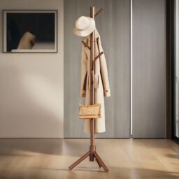 Pirlo Plush Wooden Coat Stand Stand With 8 Hooks in Brown - thumbnail 4