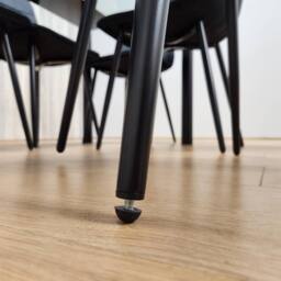 KOSY KOALA Black Glass Dining Set With 4 Black Velvet Chairs For Dining Room - thumbnail 5