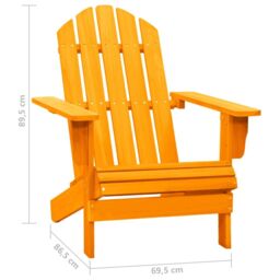 Berkfield Home Garden Adirondack Chair Solid Fir Wood Orange - thumbnail 6
