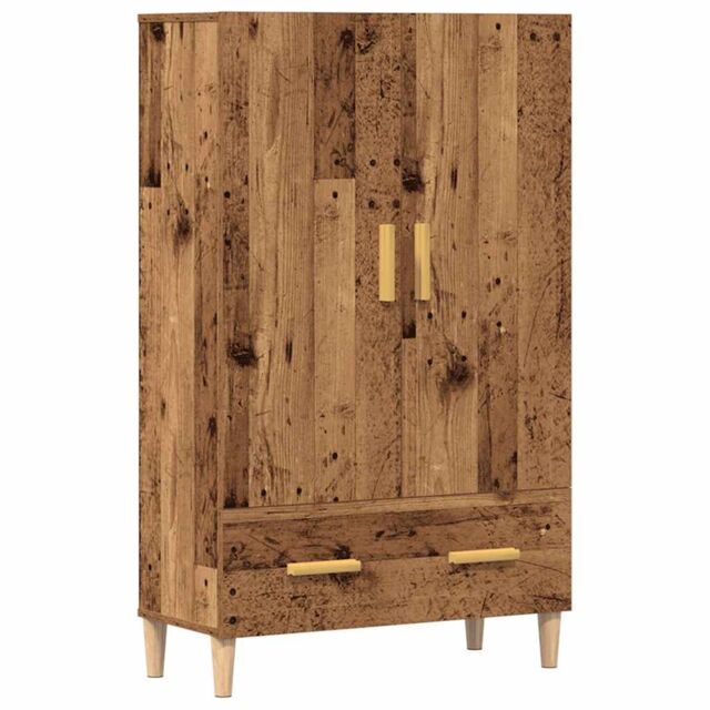 Berkfield Home Highboard Old Wood 70x31x115 cm Engineered Wood in Brown - Size: 70 x 31 x 115 cm - image 1