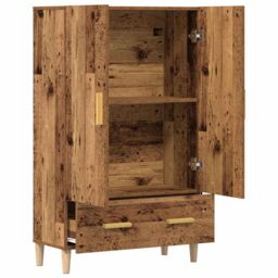 Berkfield Home Highboard Old Wood 70x31x115 cm Engineered Wood in Brown - Size: 70 x 31 x 115 cm - thumbnail 4