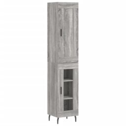 Berkfield Home Highboard Grey Sonoma 34.5x34x180 cm Engineered Wood - thumbnail 2