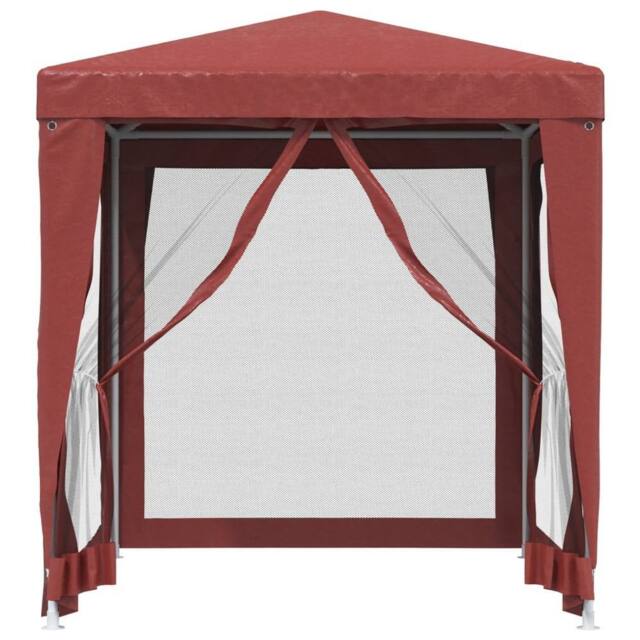 Berkfield Home Party Tent with 4 Mesh Sidewalls Red 2x2 m HDPE - image 1