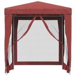 Berkfield Home Party Tent with 4 Mesh Sidewalls Red 2x2 m HDPE - thumbnail 1