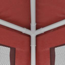 Berkfield Home Party Tent with 4 Mesh Sidewalls Red 2x2 m HDPE - thumbnail 6