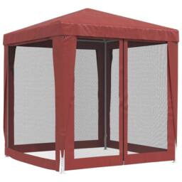 Berkfield Home Party Tent with 4 Mesh Sidewalls Red 2x2 m HDPE - thumbnail 5