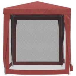 Berkfield Home Party Tent with 4 Mesh Sidewalls Red 2x2 m HDPE - thumbnail 4