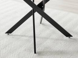 FurnitureboxUK Novara Grey Concrete Effect Black Leg 120cm Round Dining Table & 4 Halley Chairs in Beige - thumbnail 7