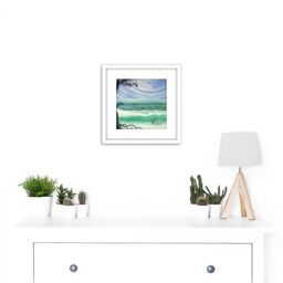 Artery8 Ivashchenko Space Planet Water Life Moon Painting 8X8 Inch Square Wooden Framed Wall Art Print Picture with Mount in White - thumbnail 2