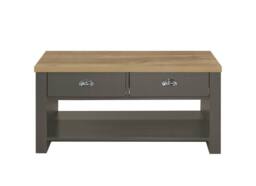 Birlea Highgate 2 Drawer Coffee Table in Dark Grey - Size: Medium - thumbnail 5