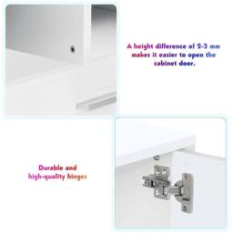 Nordara LED TV White Cabinet Unit High Gloss MDF Entertainment RGB Lights - thumbnail 3
