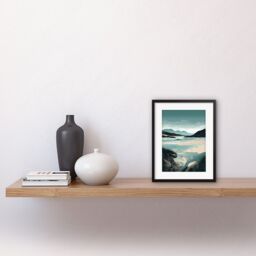 "Artery8 Wall Art Print Luskentyre Sands Coastal Landscape Artwork Framed 9X7 Inch in Black - Size: W7"" x H9""" - thumbnail 2