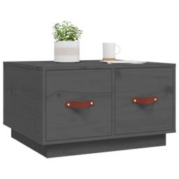 Berkfield Home Coffee Table Grey 60x53x35 cm Solid Wood Pine - Size: 60 x 53 x 35 cm - thumbnail 4
