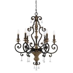 Loops 6 Bulb Chandelier Hanging Pendant LIght Heirloom LED E14 60W Bulb - thumbnail 1