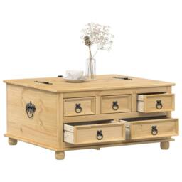 Berkfield Home Storage Box Corona 90x78x45 cm Solid Wood Pine in Light Tan - Size: 90 x 78 x 45 cm - thumbnail 2