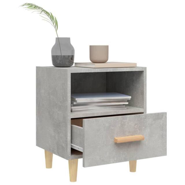 Berkfield Home Beautiful Bedside Cabinets 2 pcs Concrete Grey 40x35x47 cm - Size: 40 x 35 x 47 cm - image 1