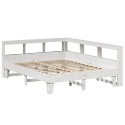 Berkfield Home Bookcase Bed without Mattress White 150x200cm Solid Wood Pine - Size: 150x200 cm - thumbnail 3