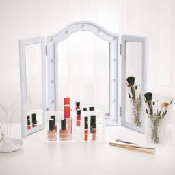 ERGOVEXA Trifold Tabletop Mirror, 73x53.5cm Makeup Mirror Large, White - Size: 73x53.5 cm - thumbnail 3