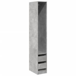 Berkfield Home Wardrobe Concrete Grey 30x50x200 cm Engineered Wood - Size: 30 x 50 x 200 cm - thumbnail 3