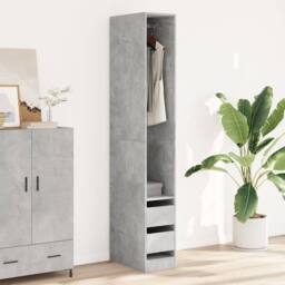 Berkfield Home Wardrobe Concrete Grey 30x50x200 cm Engineered Wood - Size: 30 x 50 x 200 cm - thumbnail 1
