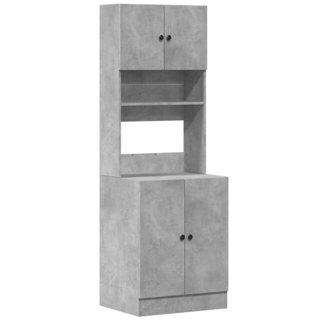Berkfield Home Kitchen Cabinet Concrete Grey 60x50x180 cm Engineered Wood - Size: 60 x 50 x 180 cm - image 1
