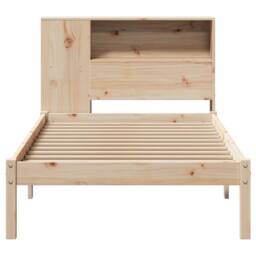 Berkfield Home Bookcase Bed without Mattress 75x190 cm Small Single Solid Wood Pine in Light Tan - thumbnail 4