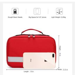 VOGREX Red Medical Organizer Bag for Diabetes Supplies - thumbnail 2
