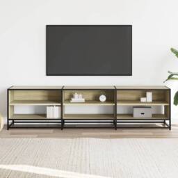 Berkfield Home TV Cabinet Sonoma Oak 180x40x46 cm Engineered Wood in Brown - Size: 180 x 40 x 46 cm - thumbnail 3